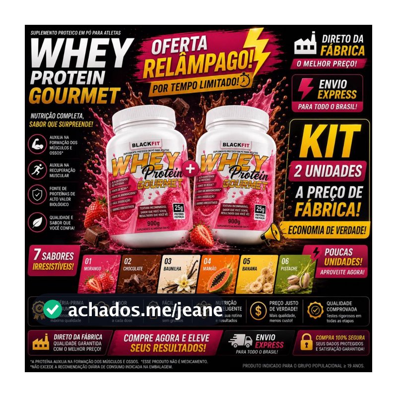 2 WHEY - MAIS SABOROSO E MAIS BARATO - QUALIDADE DA MATÉRIA PRIMA 100% IMPORTADA