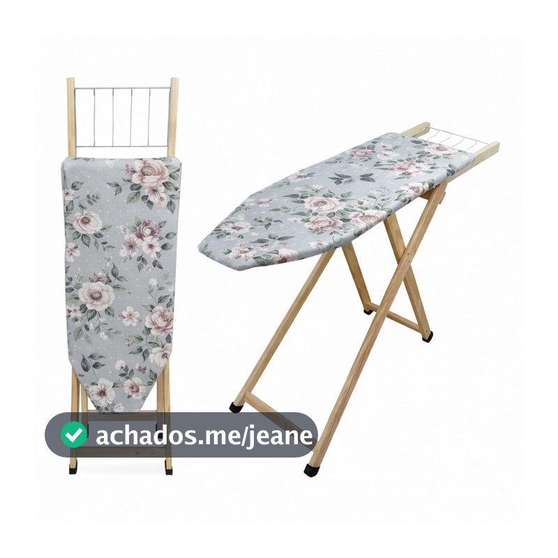 Tábua de Passar Roupa Tecido Premiun Colorido com 2 Regulagens Madeira 100% Reflorestada