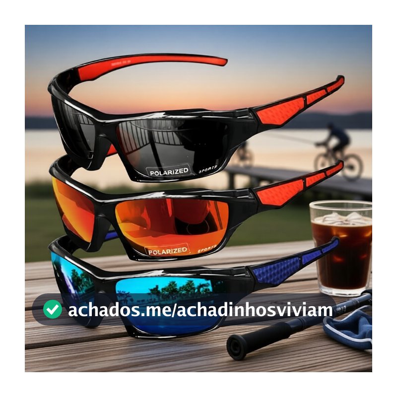 Óculos de Sol Retro Sport UV400 Antirreflexo para Pesca, Ciclismo, Caminhada, Corrida e Direção