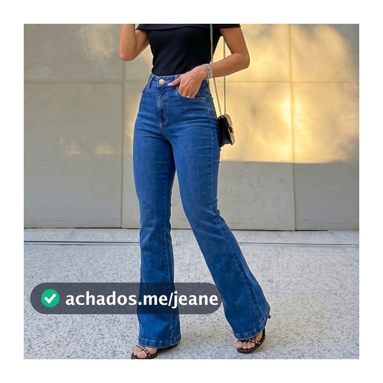 Calça Flare Feminina Jeans Boca de Sino Modelagem Levanta Bumbum Cintura Alta Lycra Elastano Premium