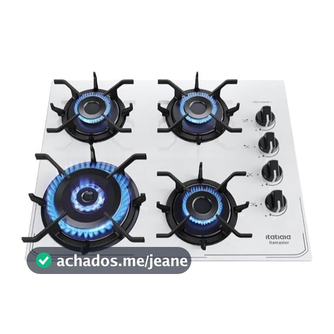 Cooktop Itamaster Tripla Chama 4 Bocas Branco – Bivolt 127V/220V com Acendimento Automático