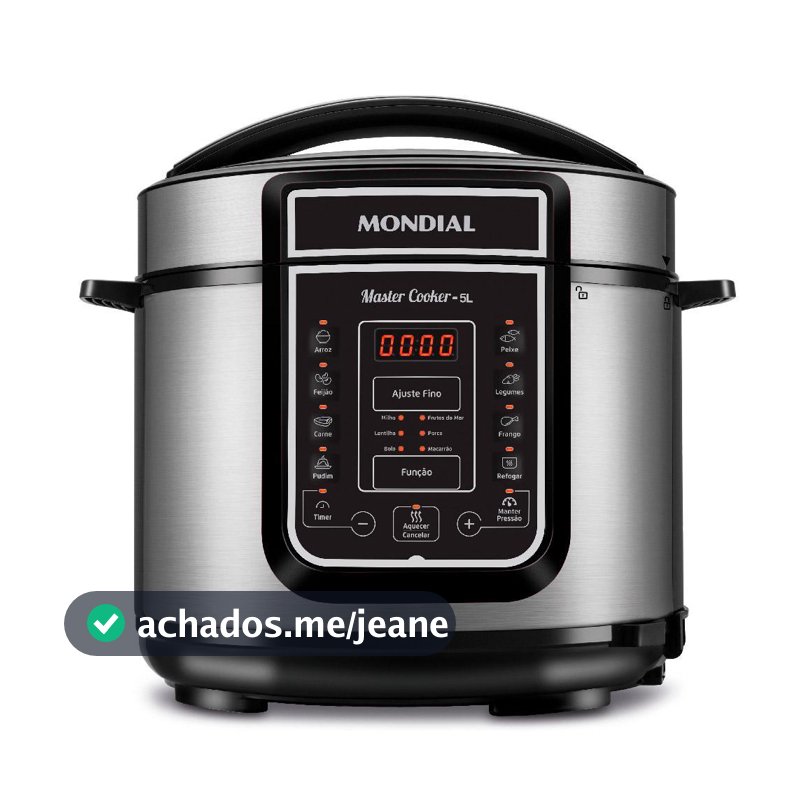 Panela de Pressão Elétrica 5 Litros Mondial Master Cooker PE38 Preta com Prata 127V