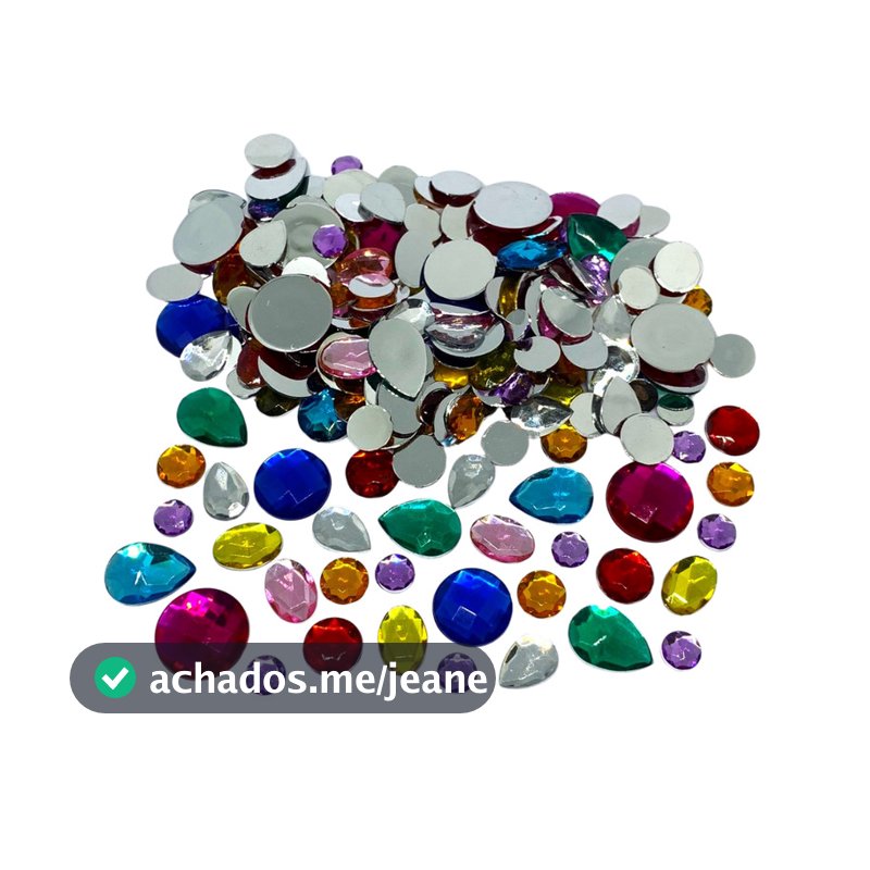 Mix Chaton sem Furo Colorido Colagem Modelos e Tamanhos Variados 0,8 a 1,8cm 25g, 50g ou 100g