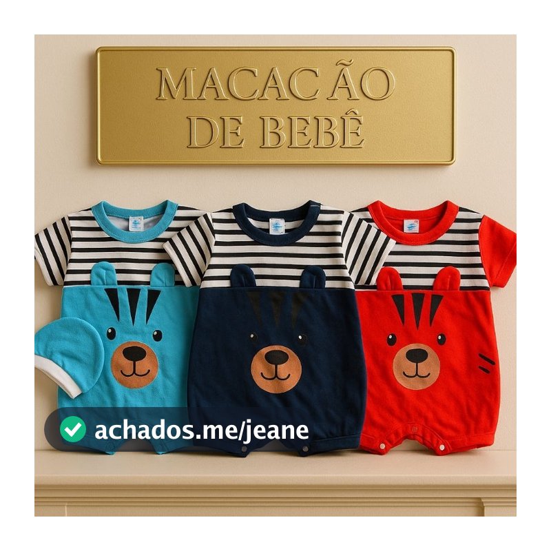 Macacão para Bebê Menino com Camiseta e Touquinha Ursinho Listrado