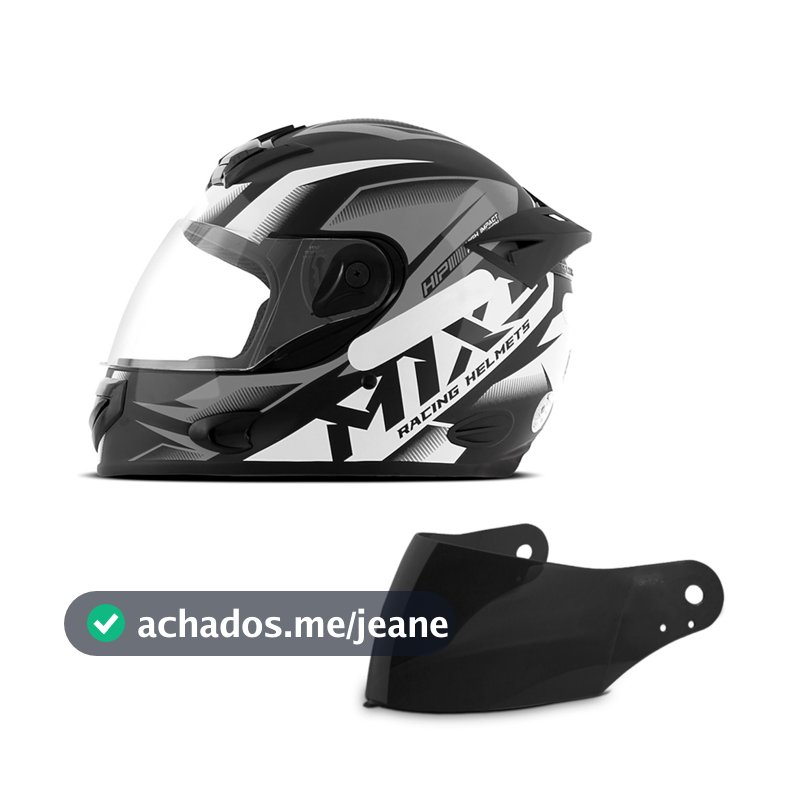 Capacete Fechado Moto Integral Masculino e Feminino Mixs Mx2 Storm Fosco Com Viseira Fumê