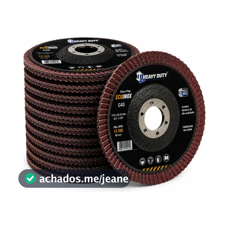 Kit 20 Disco Flap 115mm Grão 40 Para Esmerilhadeira Desbaste