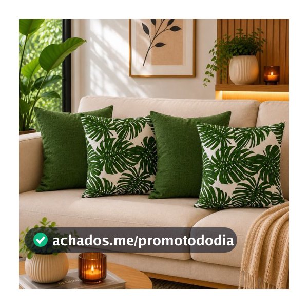 Kit  Capas Almofadas Decorativas 40cm x 40cm Lisas e Estampadas com Zíper