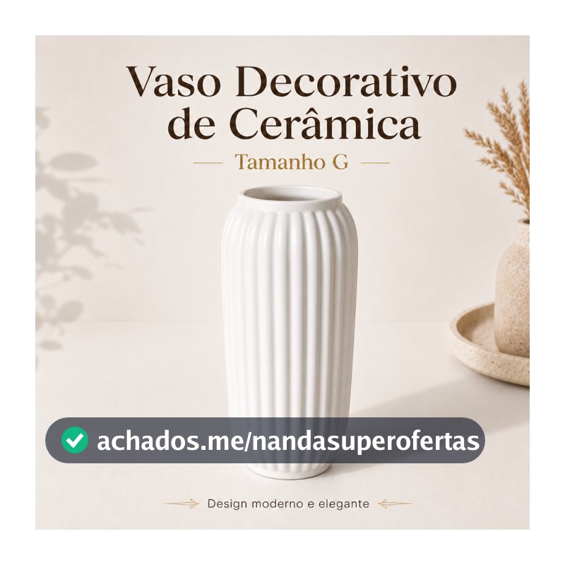 Vaso Decorativo Em Cerâmica Estilo  Riscado Grande Tamanho G Moderno para Sala Aparador Buffet e Mesa