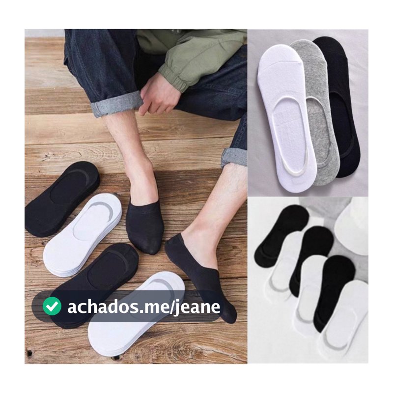 Kit3/6/12 pares de meias invisíveis masculinas tamanho 40-46