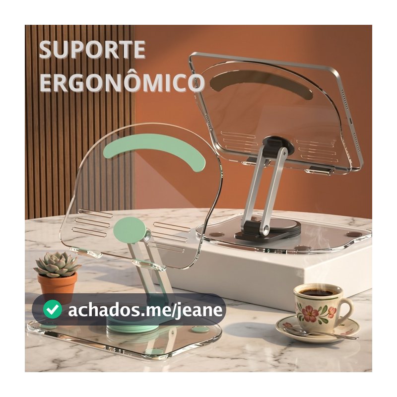 Suporte De Mesa Para iPad E Smartphone Com Ajuste De Altura E Ângulo