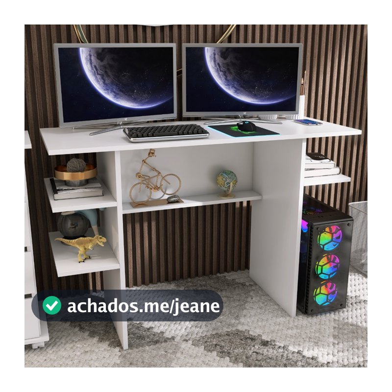 Mesa Escrivaninha Gamer PC Para Computador Com Prateleiras Suporte