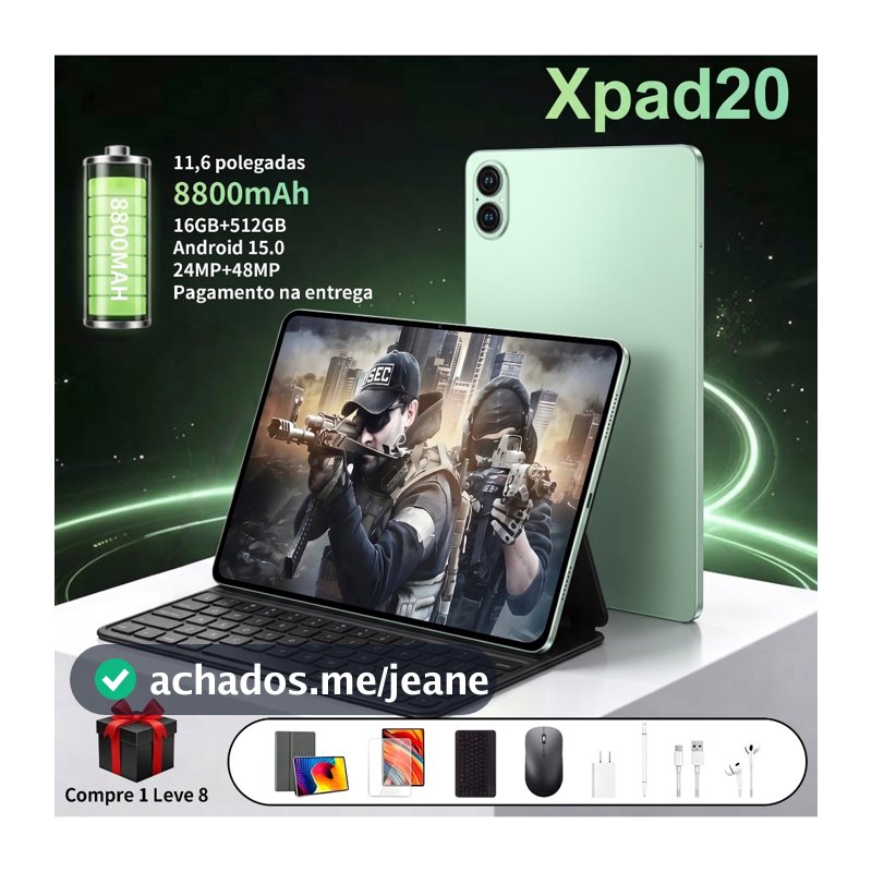 Tablet XPAD20 16GB+512GB 11,6 polegadas Tablet Android TelaGrande Wifi 5G Dual SIM Dual Standby