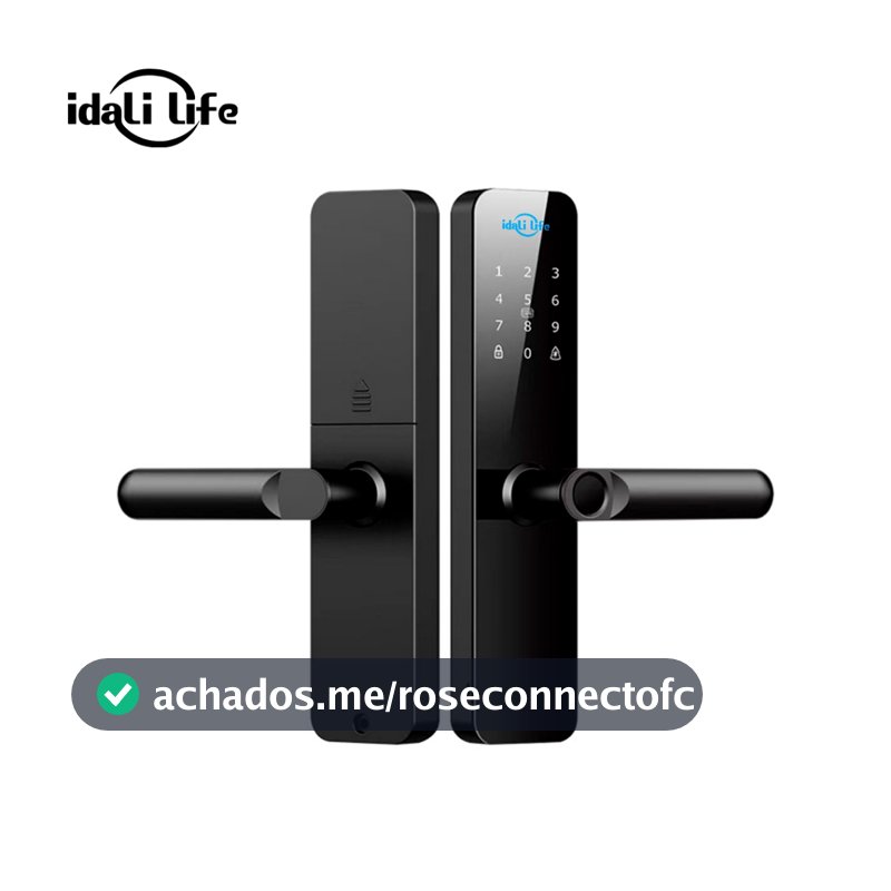 Fechadura Eletrônica Inteligente 6 em 1 IDALI LIFE Biometria, Senha Touch, Senha Temporária, App, Chave e Tag