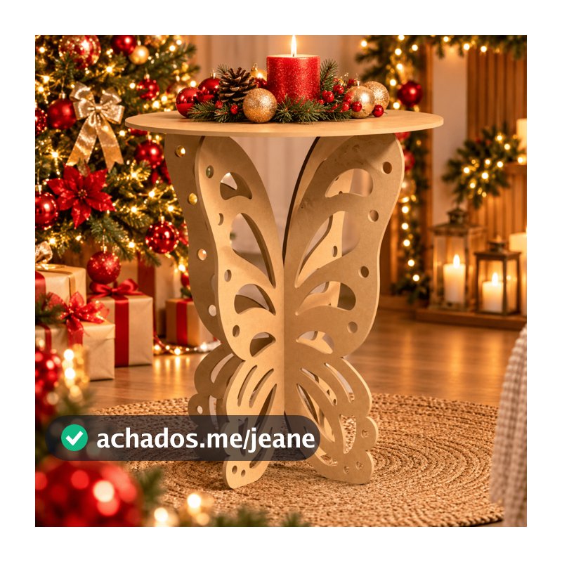 Mesa Borboleta MDF crú, Festa, Decoração Decoração