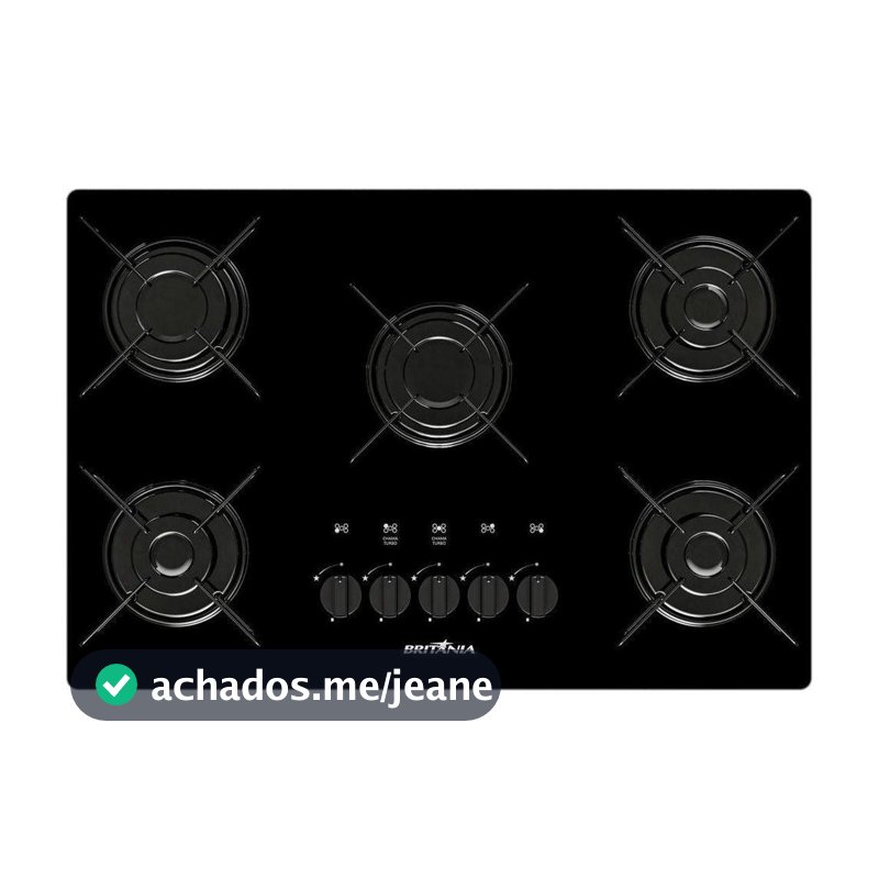 Cooktop 5 Bocas a Gás GLP Philco Preto PCT05A