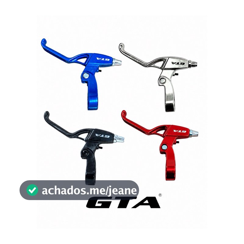 Par de Maçaneta Freio GTA Alumínio MTB Regulável 3/4 Dedos Para V-Brake e Disco Mecânico