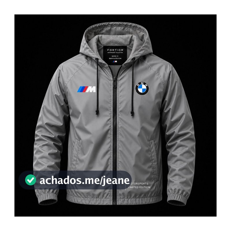 Jaqueta Corta Vento Impermeável Masculina Premium com Capuz 100% Poliéster Leve Motorsports Edition
