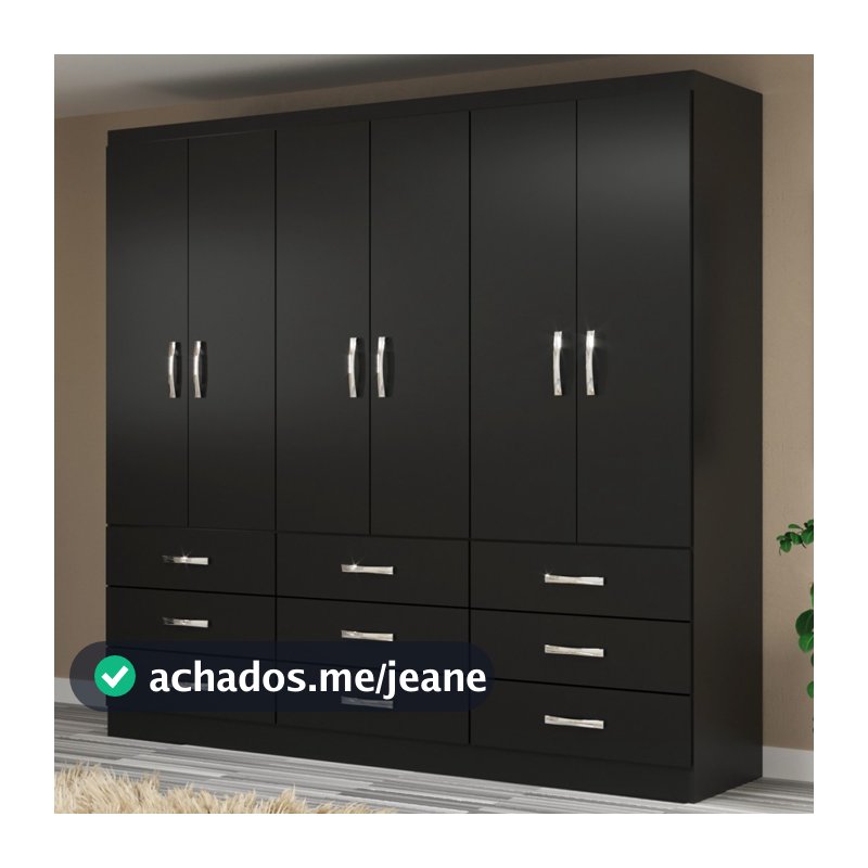 Guarda-Roupa Casal Bergamo 6 Portas 9 Gavetas