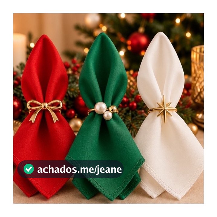 Kit guardanapo Natalino  Verde, Vermelho ou branco 10 peças em oxford 35cm x 35cm overloque