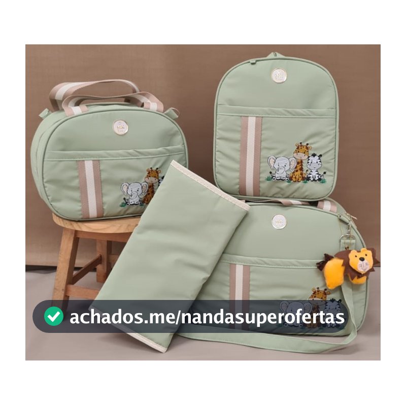 bolsa maternidade em safari com mochila e trocador