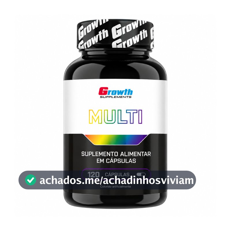 Multivitamínico 120 Cáps. - Suplemento Completo com Vitaminas e Minerais Essenciais - Growth Supplements - Sabor Neutro