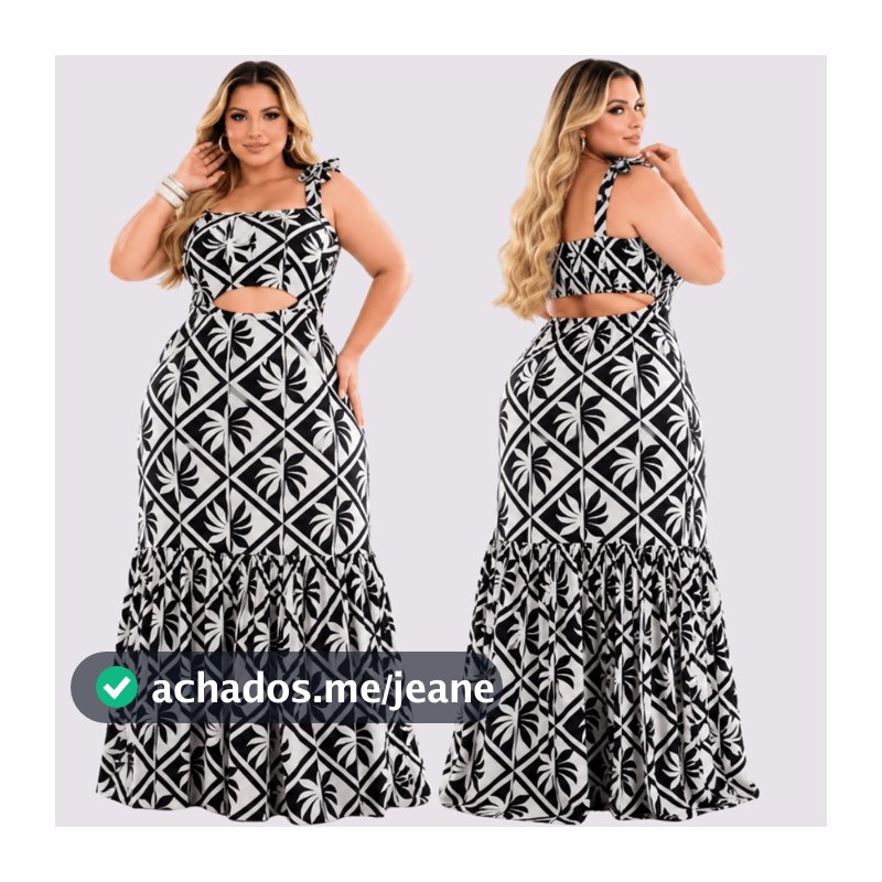 Vestido Longo Plus Size Decote Vazado Alça Amarração,cintura marcada,saia babado Maria.Animal print,lisos e estampados