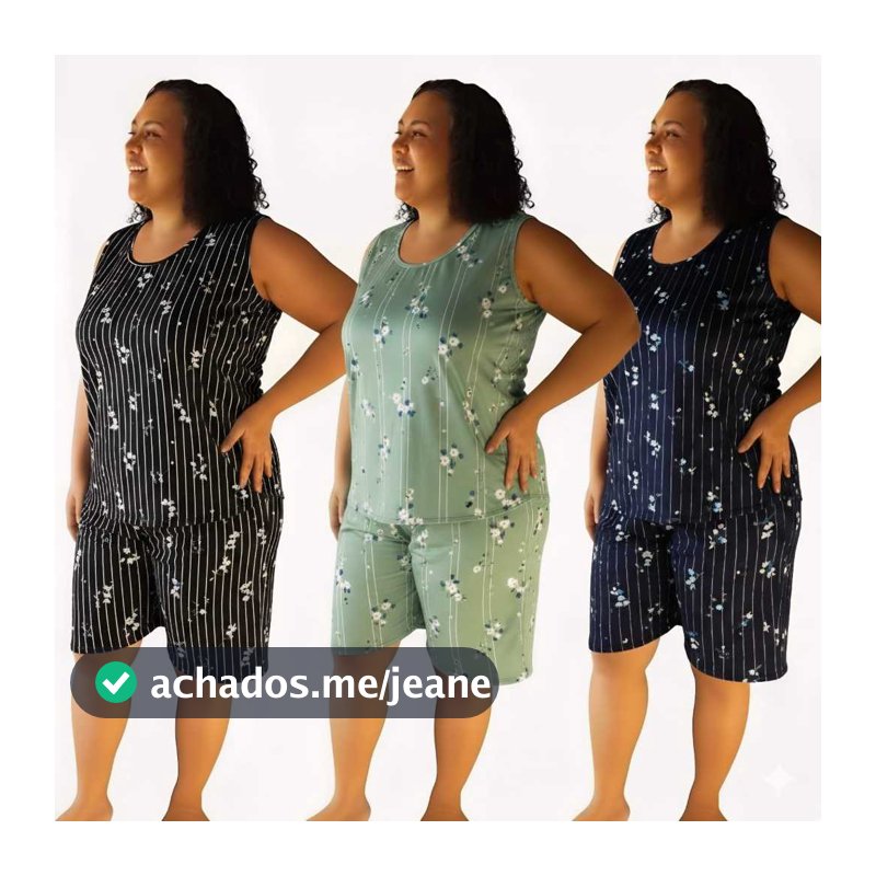 Conjunto De Liganete Sem Manga Para Senhoras Feminino Malha Fria Blusa + Short / Tamanhos M,G,G1