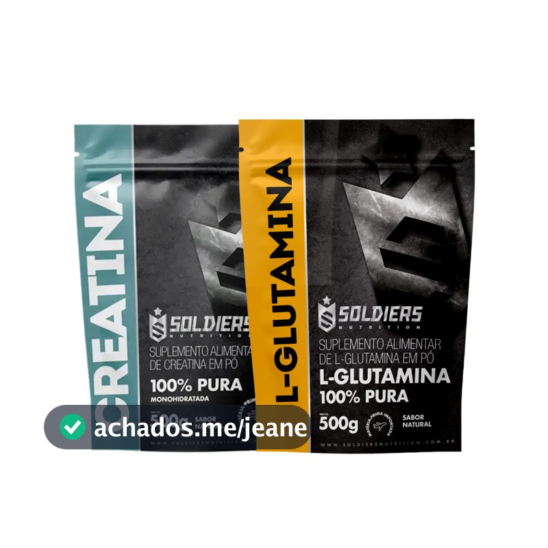 Kit Creatina Monohidratada 500g + Glutamina 500g 100% Pura - Soldiers Nutrition