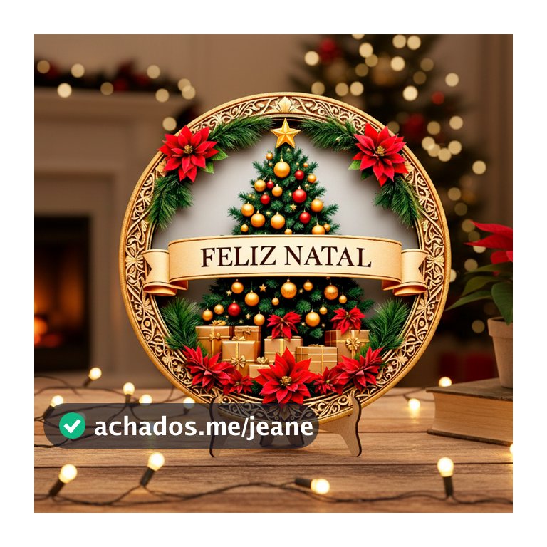 Decoração de Natal  de Natal, plaquinha com suporte para mesa em MDF com 20cm decoração