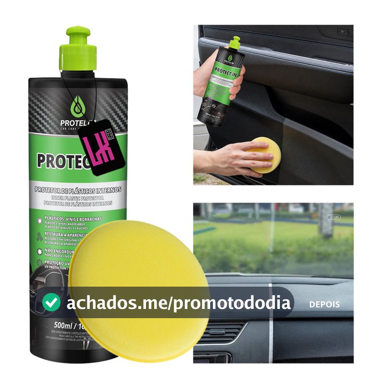 Protect In 500ml Protelim Condicionador Plastico Interno Painel Console Toque Seco