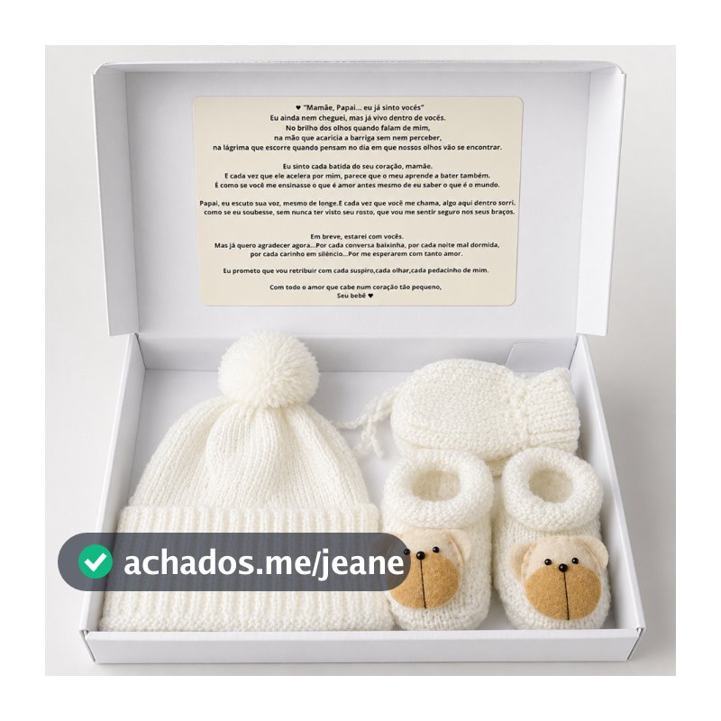Kit Bebê Recém Nascido Tricô Touca Luva  Sapatinho Inverno Revelação Maternidade Enxoval Mesversário