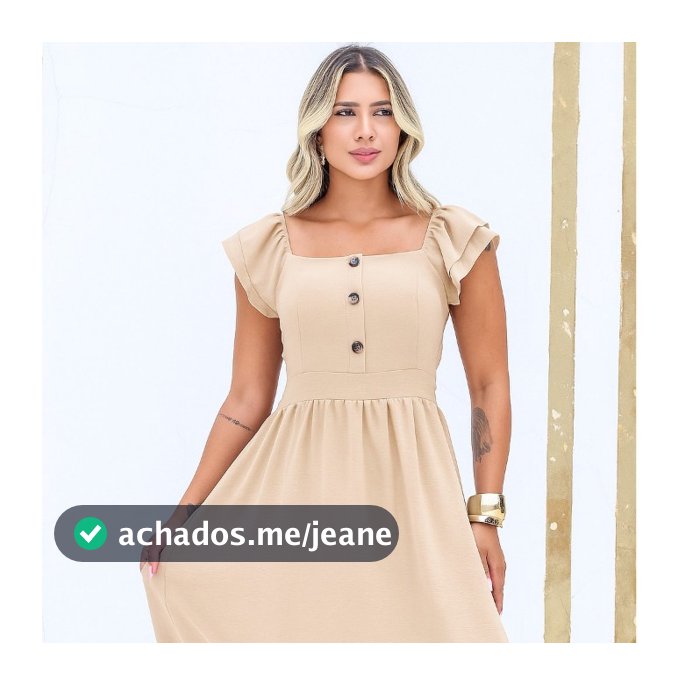 Vestido Feminino Midi Tecido Duna Forrado com bojo Elastex na Cintura atrás