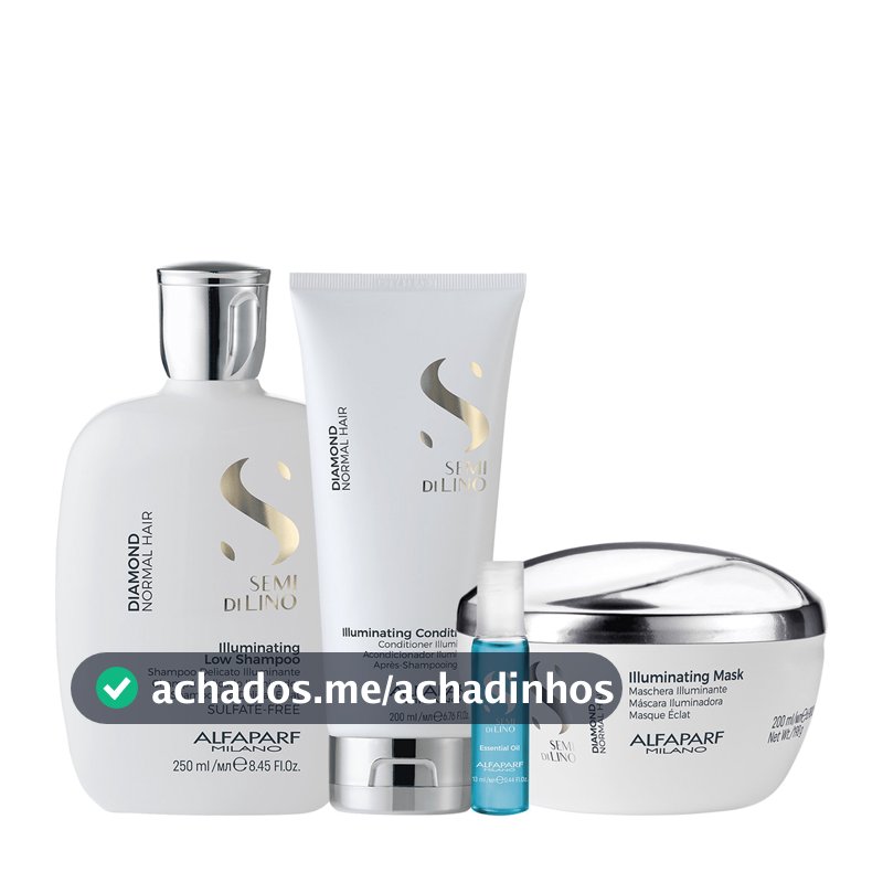 Kit Diamond Shampoo, Condicionador, Máscara e Ampola - Alfaparf
