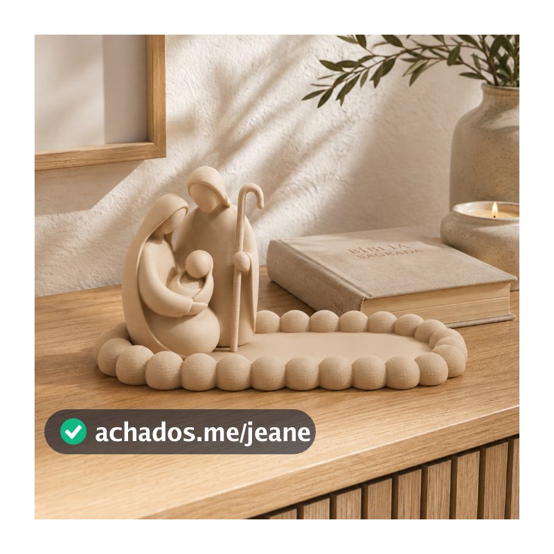 Sagrada Família Escultura Religiosa Minimalista Decoração Moderna