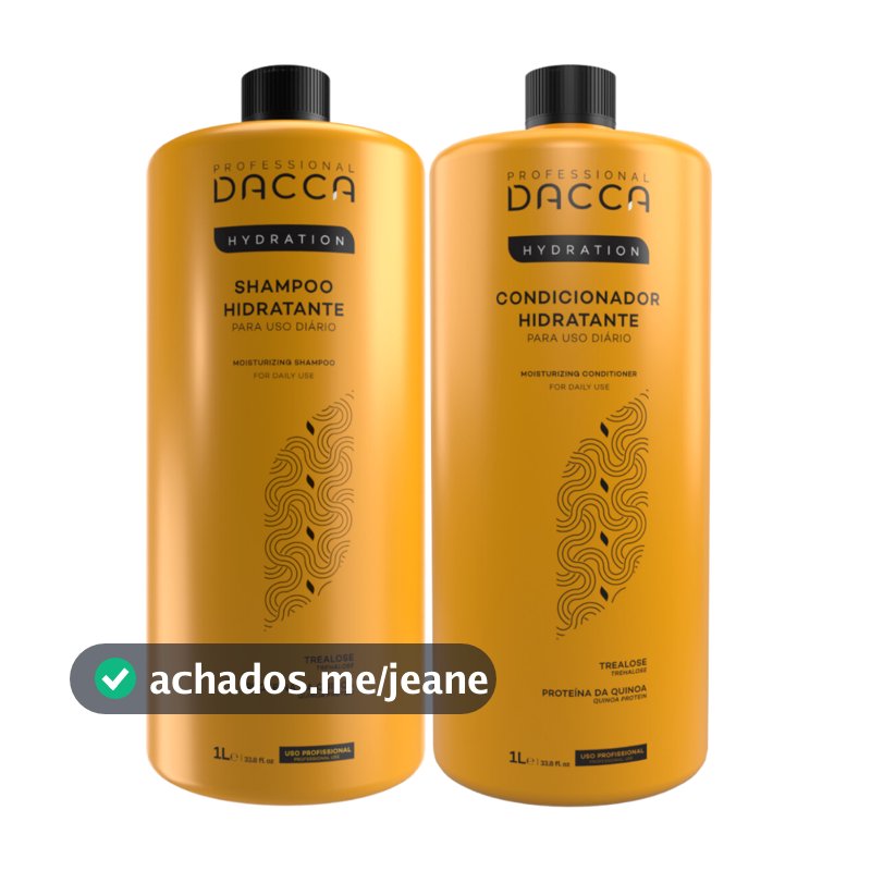 Dacca Kit Shampoo E Condicionador 1 Litro Hidratante Profissional De Salão