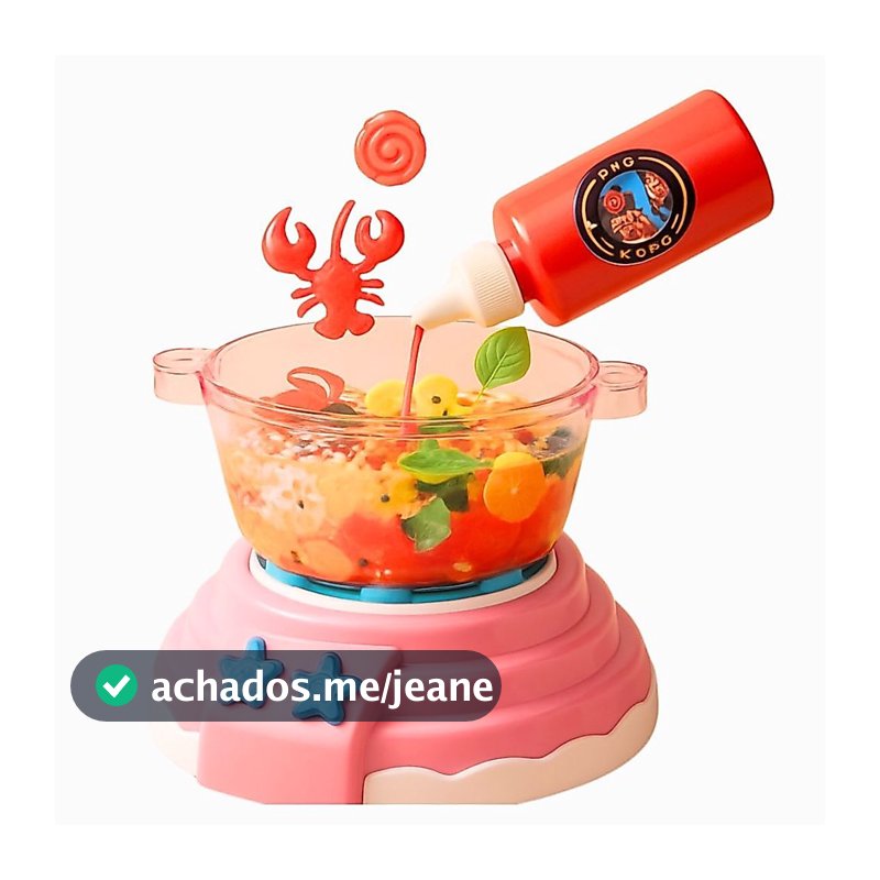 Hot Pot Infantil Brinquedo Panela Com Colas E Moldes Comidinha Faz de Conta Criativo Nutricional Aprender