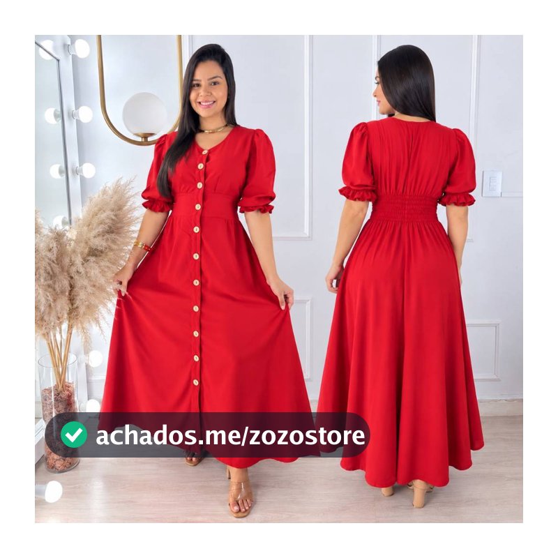 Vestido Chamise Feminino Longo Manga Curta Liso Presente Moda Evangelica Crista Modesta Casamento