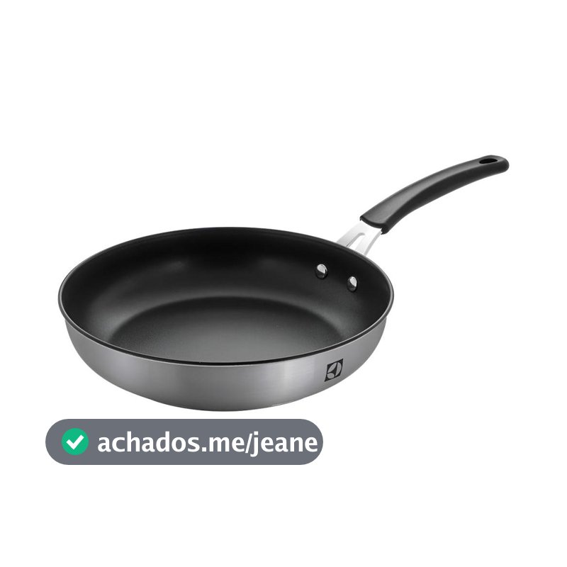 Frigideira Inox Com Revestimento Antiaderente Prateado E Preto Electrolux