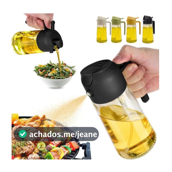 Spray Borrifador Dosador 2 em 1 Para Azeite Vinagre Oléo Vidro Modelo Galheteiro Cozinha 400ML
