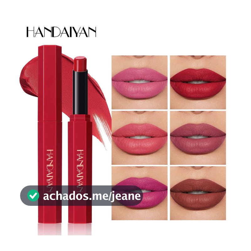 Batom Matte HANDAIYAN Maquiagem Barata Batom Labial Longa Duração Cobertura Lip Produtos de Maquiagem Maquiagem Natural