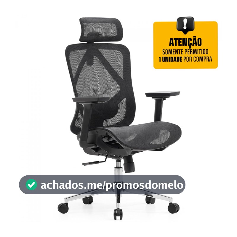 Cadeira de Escritório Diretor Dr.Office Giratória Ergo, Mesh Respirável, Regulagem de Altura