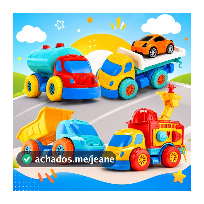 Brinquedo Caminhão Thunder Trucks Grandes Bombeiro/Guincho/Basculante/Tanque Para Bebes 12 Meses