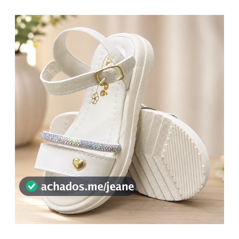 Sandália  Infantil Feminina Brilho Rasteirinha Menina Papete Strass
