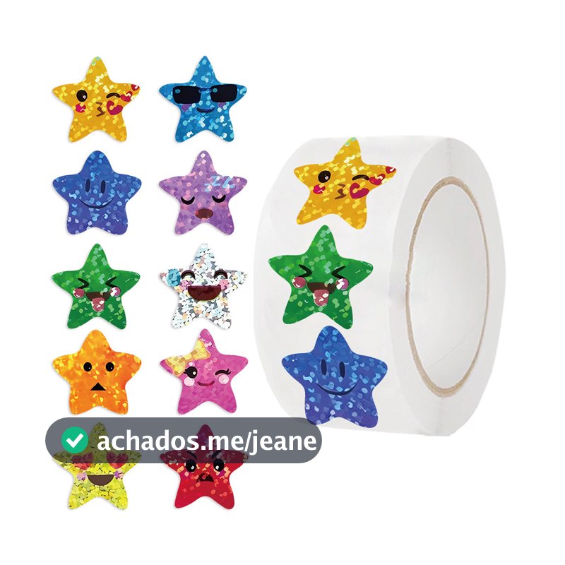 500 Unidades/Rolo Adesivos De Estrela Adorável De Desenho Animado Para Capa De Telefone De Scrapbook Decoração Faça Você