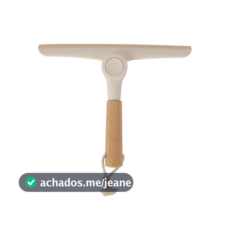 Rodo de Pia Dobrável com Cabo de Bambu Oikos Rodinho Off White Bege