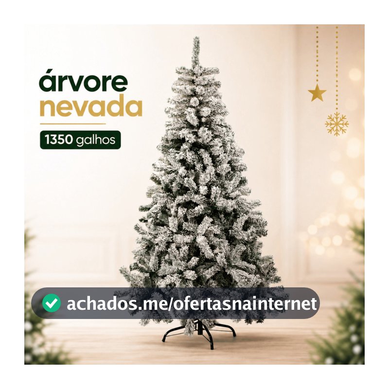 Árvore De Natal Pinheiro Grande 210cm 1350 Galhos Nevada Gorda Cheia Natalina Nevada Realista