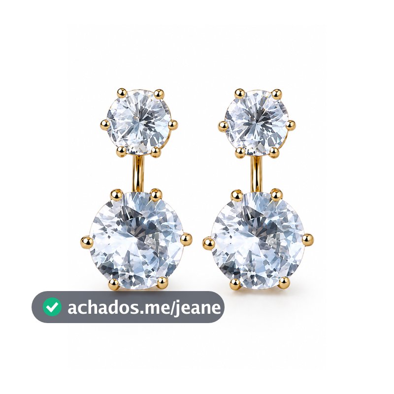 Brinco Inspiração Zircônia 8mm e 10mm Folheado a Ouro ou Prata | Delicado, Brilhante e Elegante