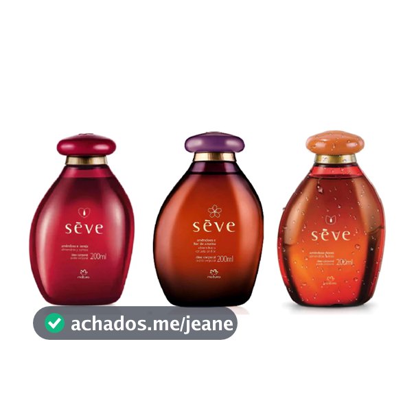 Óleo Corporal Natura Sève Amêndoas e Cereja, Amêndoas Doces, Amêndoas e Flor de Ameixa 200ml