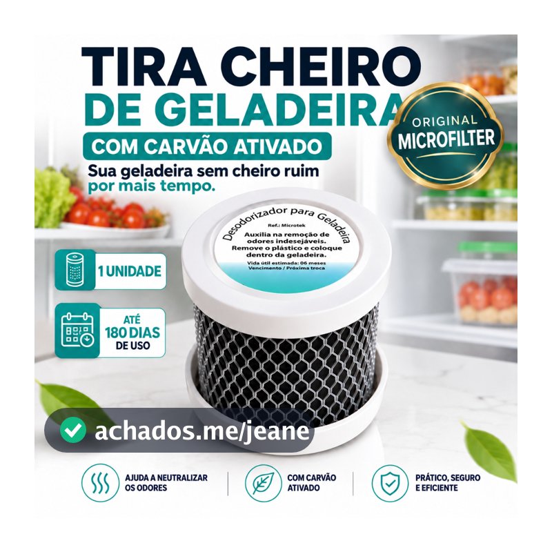 Tira Odor Geladeira Neutralizador Anti Odor Tira Cheiros Microtek