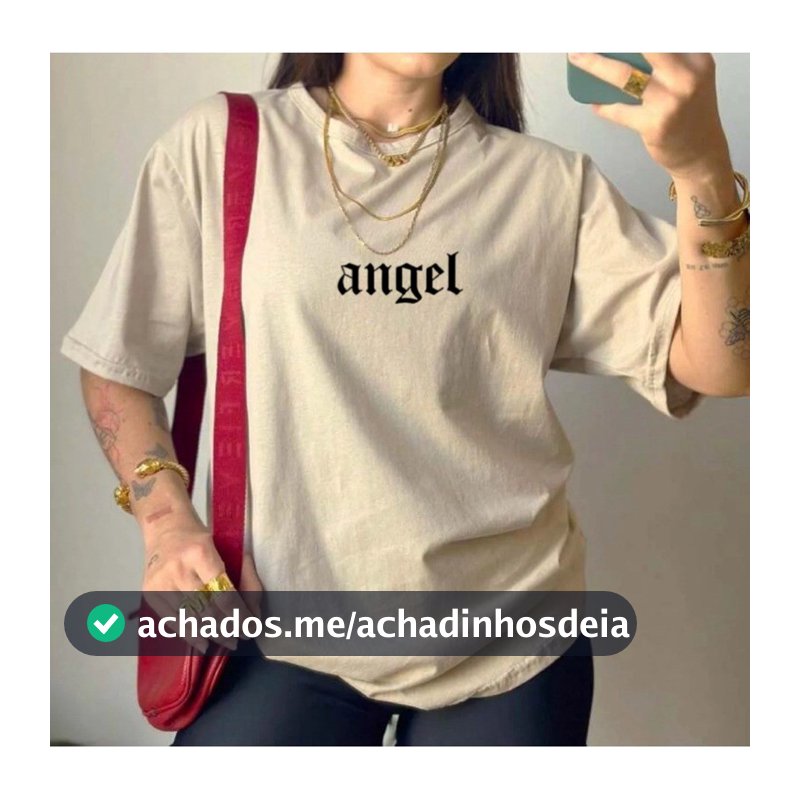 Camiseta T-Shirt Feminina Angel Blusão Aesthetic 100% Algodão fio 30.1